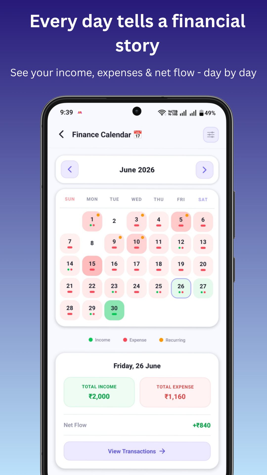 Finance calendar