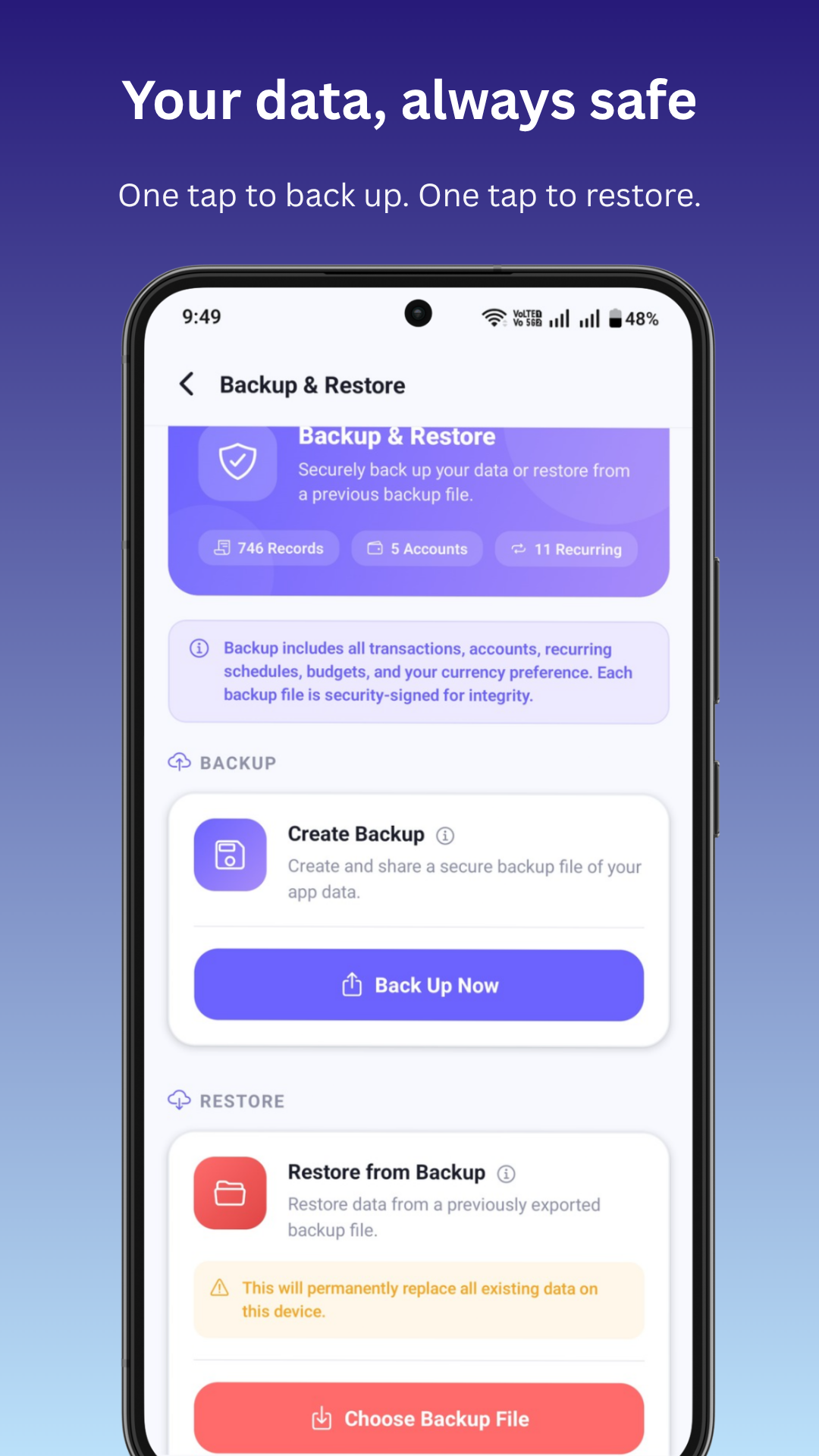 Backup and restore